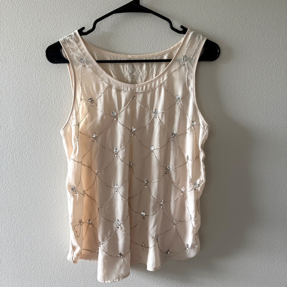 Juicy Couture sleeveless embellished blouse with scalloped beaded detail size s